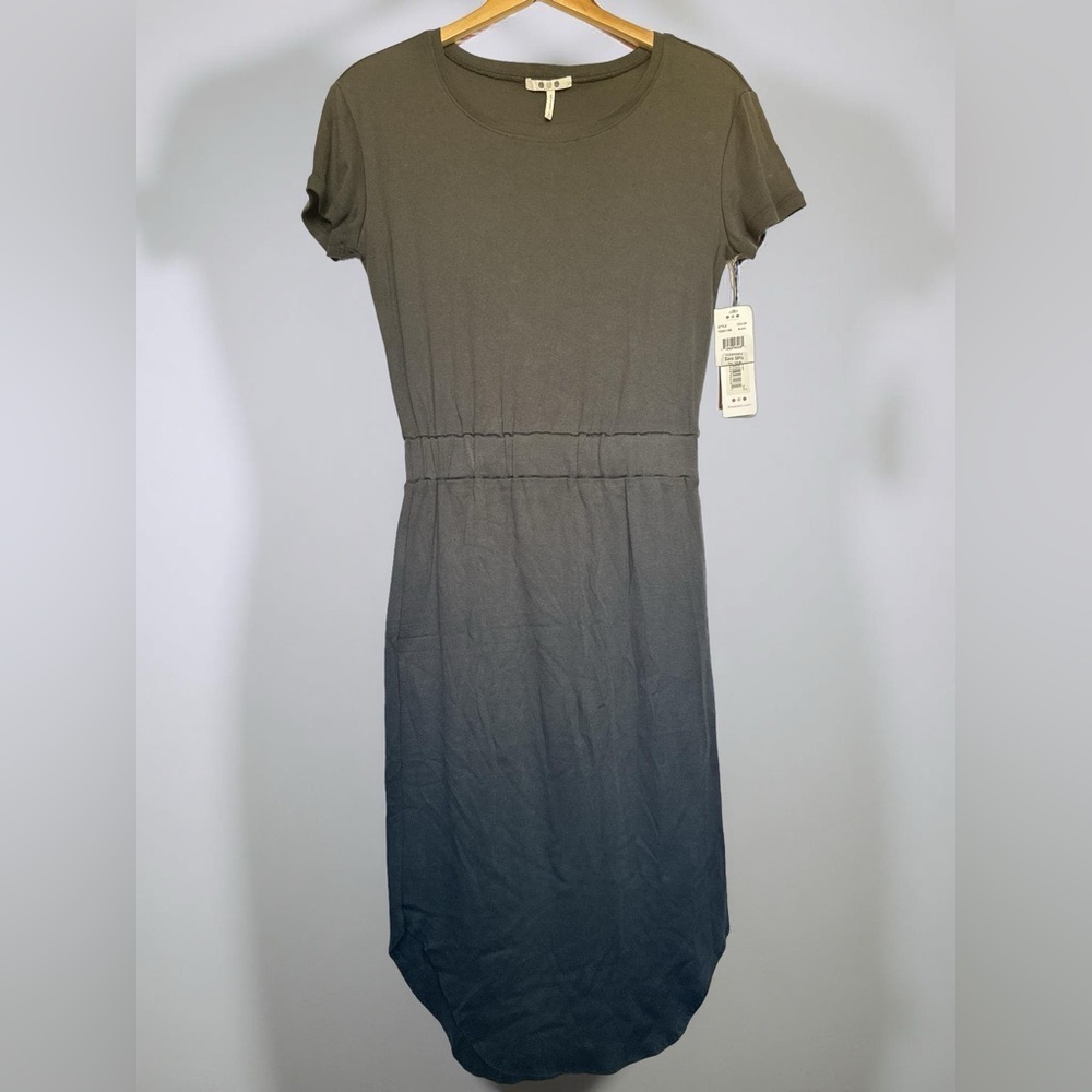 Three Dots Curved Hem Tee Cotton Dress - Picture 2 of 6